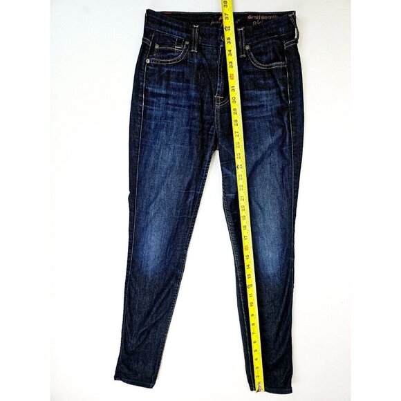 7 For All Mankind Size 24X28 Womens The Mid Rise Ankle Skinny Blue Denim Jeans - Picture 12 of 12